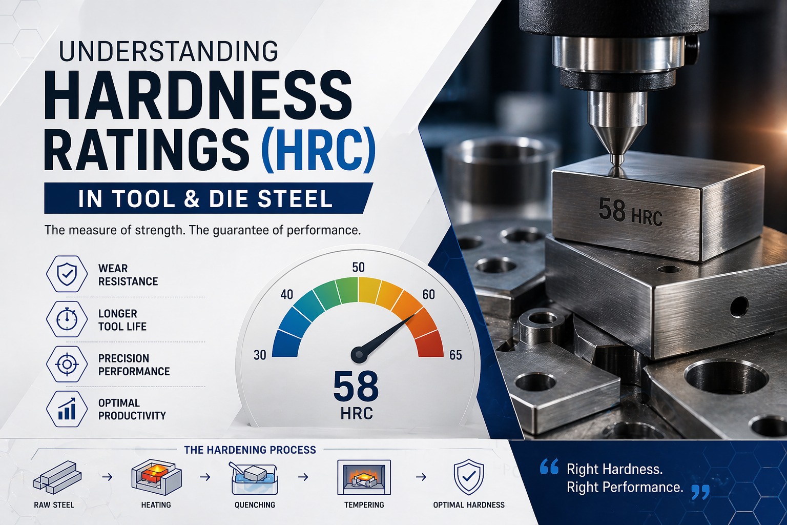 Tool Steel Hardness HRC Chart and Rockwell Hardness Scale Guide