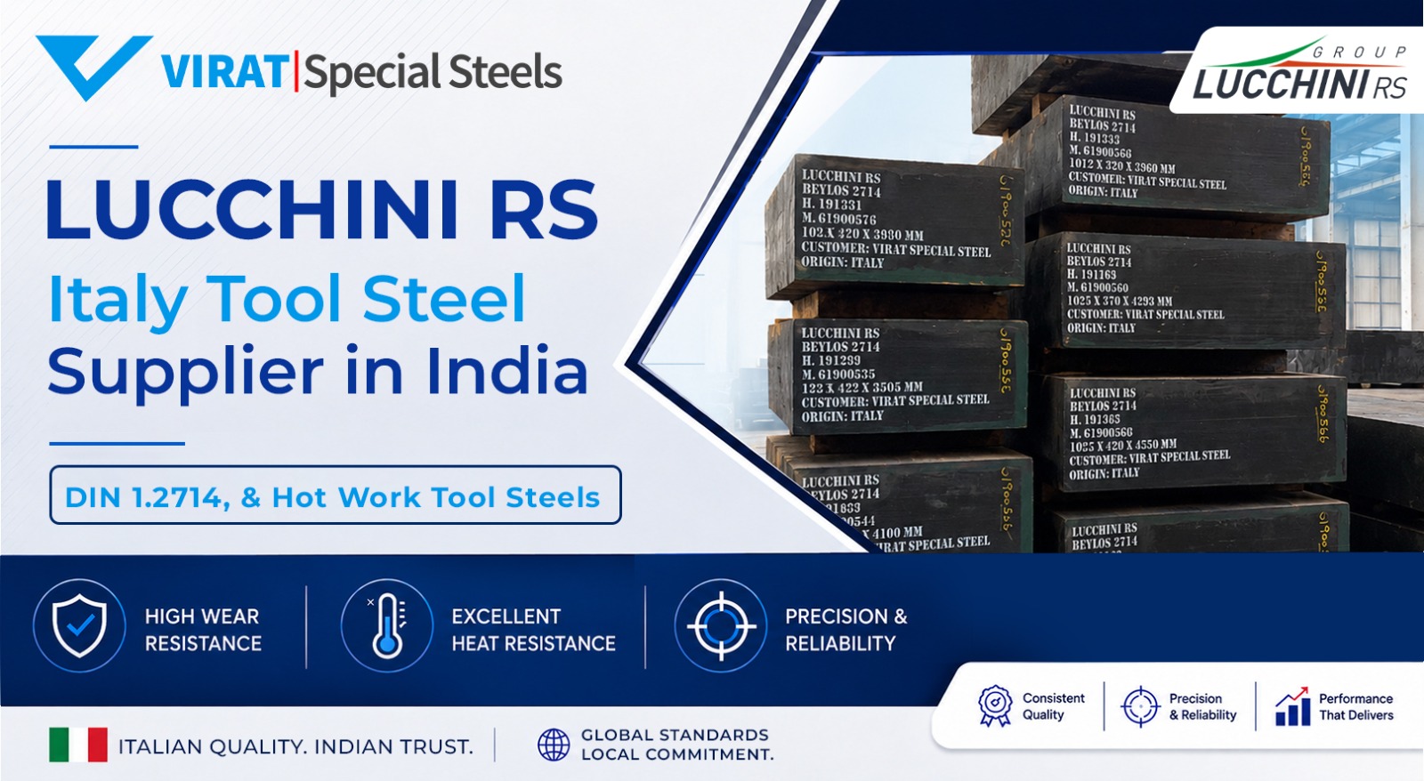 Luchini Italy Tool Steel Supplier in India | DIN 1.2714, H13 & Hot Work Tool Steels